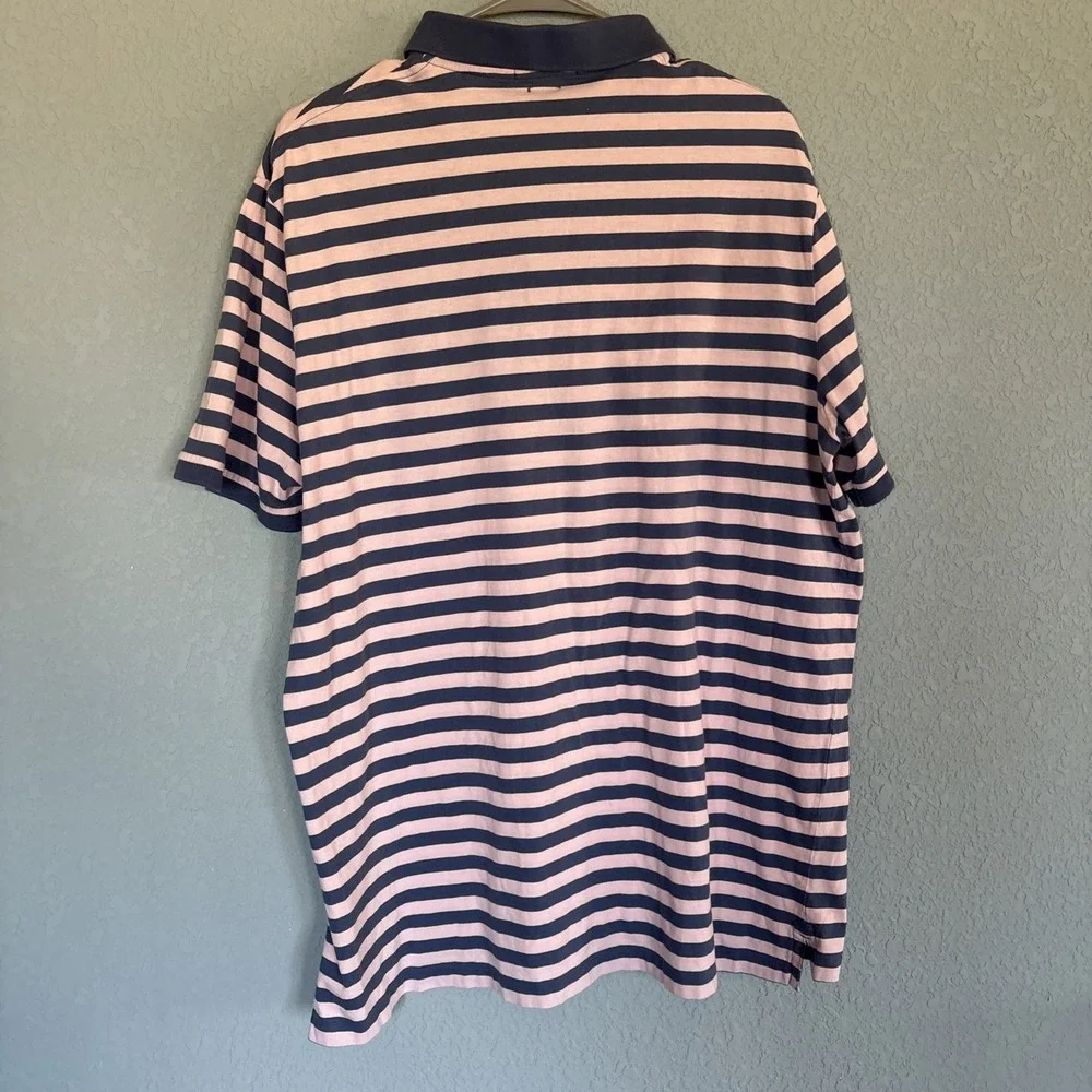 Polo Ralph Lauren Classic Fit Men's XL Blue/Pink Striped Short Sleeve Blue Pony